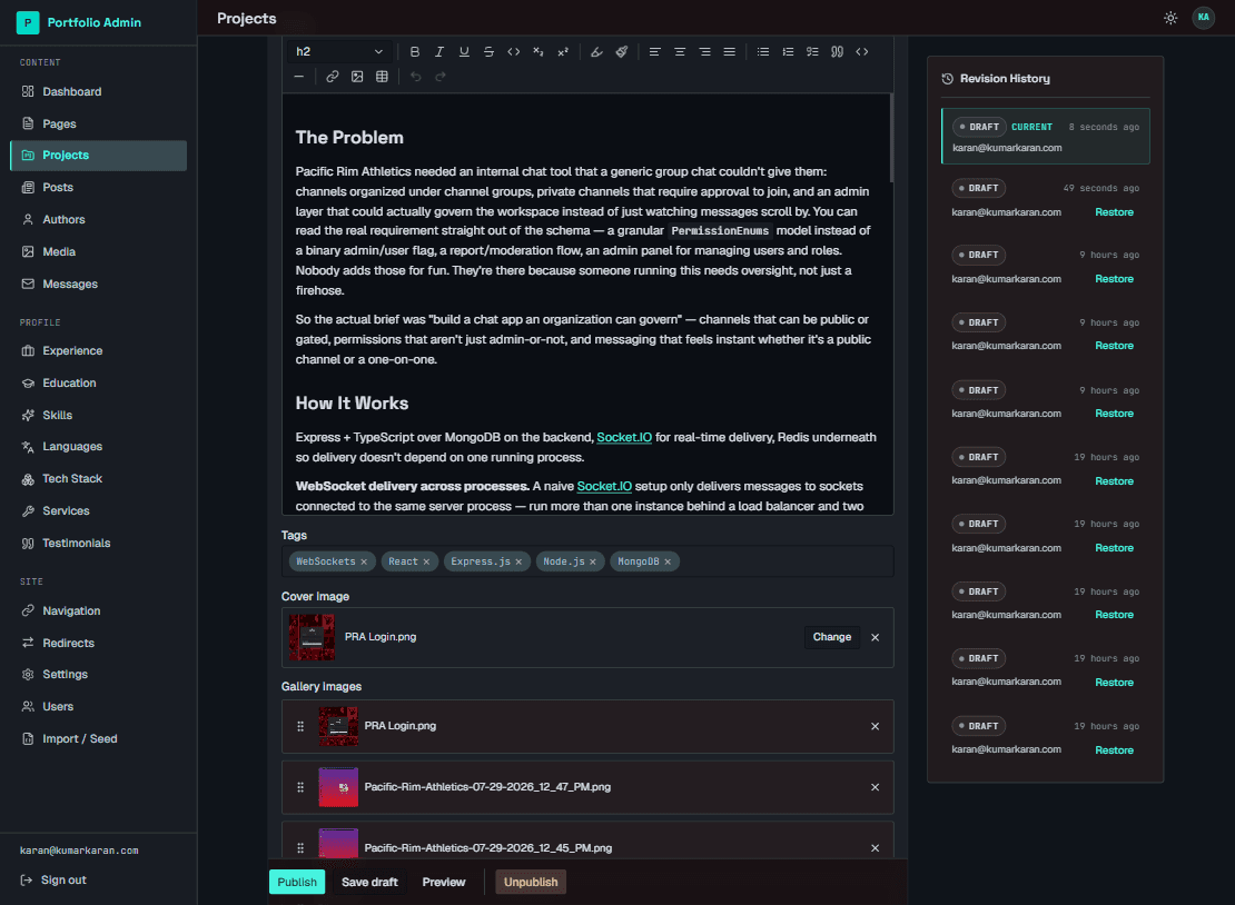 Portfolio CMS Platform