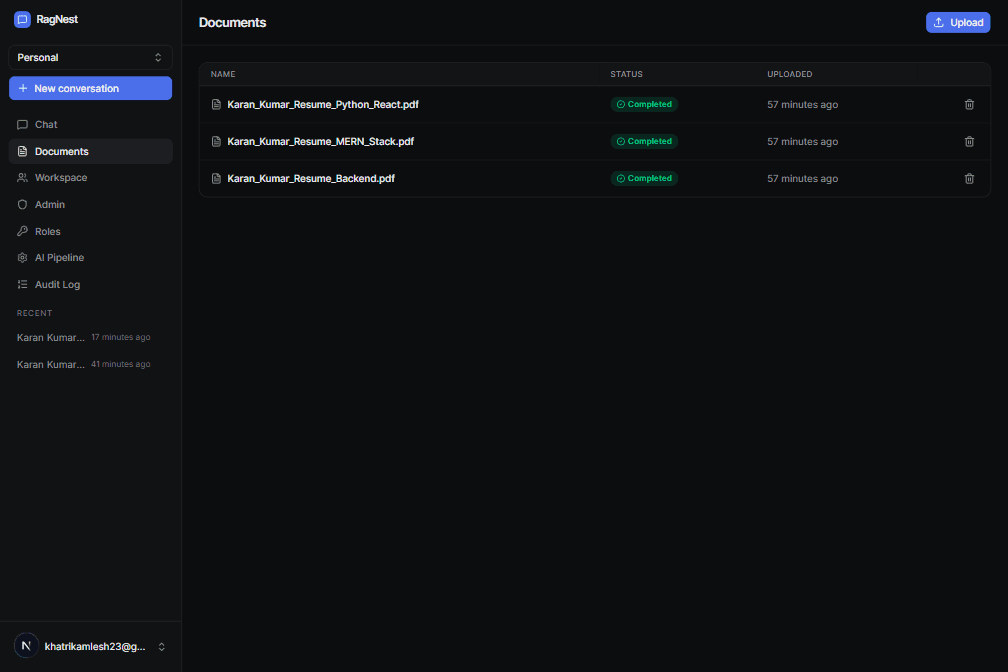 RagNest: Multi-Tenant RAG, Versioned Pipeline Registry — image 1